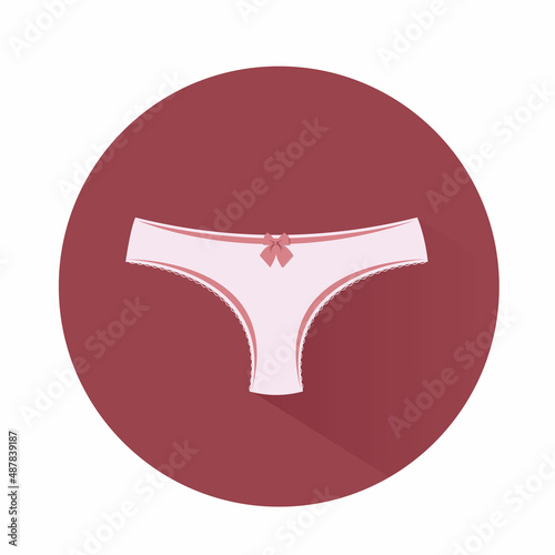 Cotton beige thong panties illustration icon isolated on beige background
