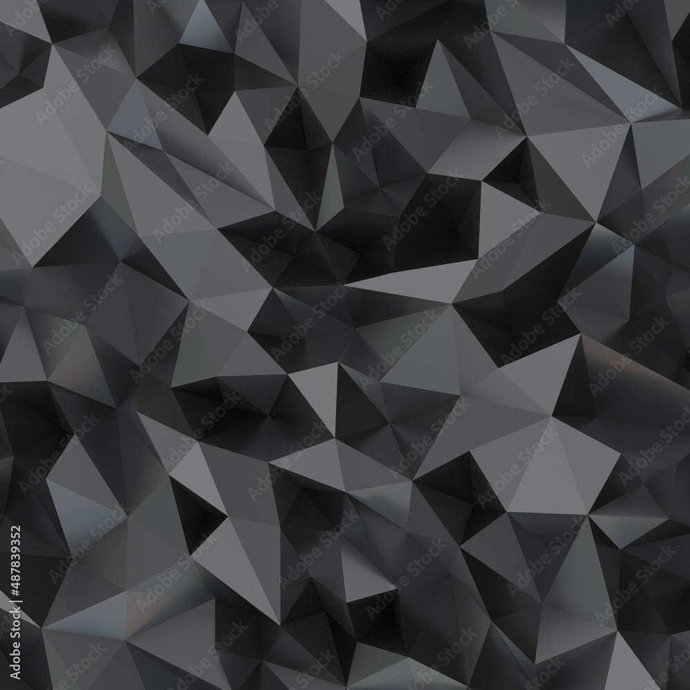 3D rendering of silver color triangle polygonal 3D rendering of silver color triangle polygonal