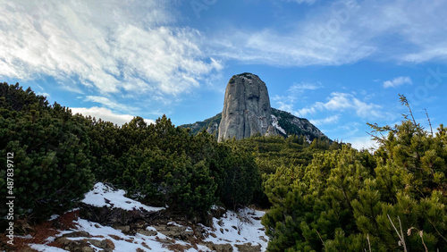 View of the Toaca peak in Carpathians, Romania photo