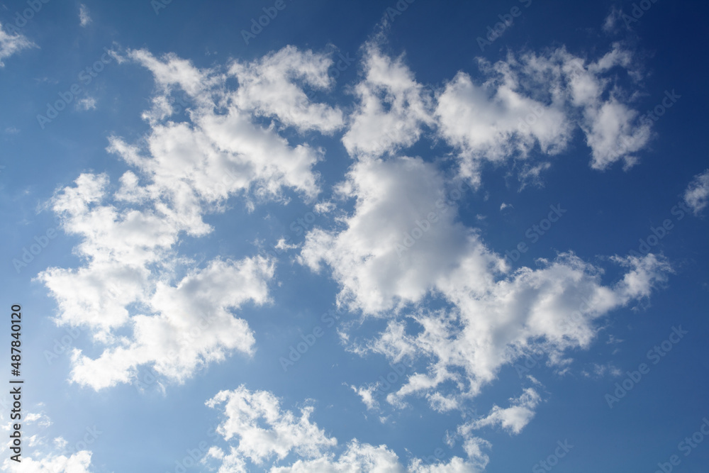 Fototapeta premium Natural sky clouds, beautiful blue and white texture background