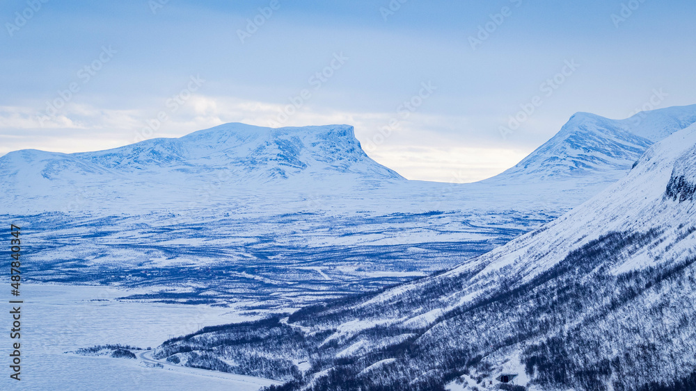 Lapporten Valley in winter. Taken in Swedish Lapland