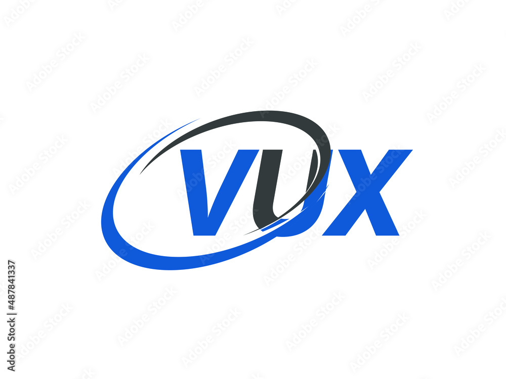 VUX letter creative modern elegant swoosh logo design VUX letter creative modern elegant swoosh logo design
