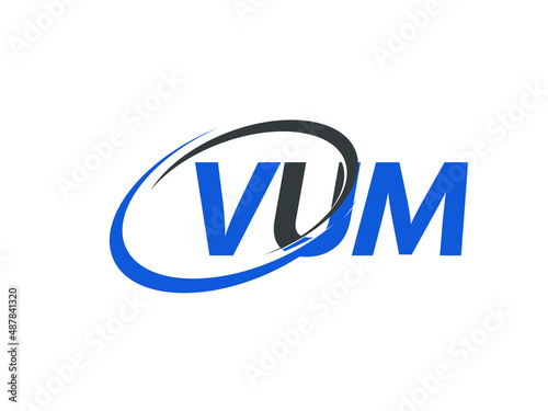 VUM letter creative modern elegant swoosh logo design photo