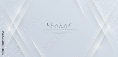 Luxury white abstract background with shiny golden line and shadow. Modern simple graphic texture element. Luxury and elegant pattern creative design. Suit for presentation, poster, flyer, banner