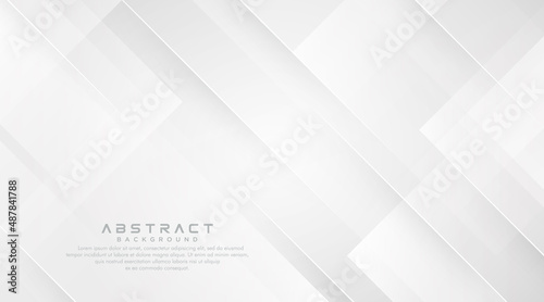 White abstract geometric shapes background. Modern simple square geometric pattern creative design. Minimal style geometric shapes texture graphic elements with diagonal line. Vector illustration