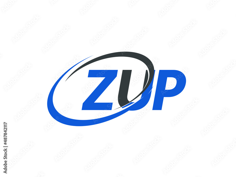 ZUP letter creative modern elegant swoosh logo design ZUP letter creative modern elegant swoosh logo design