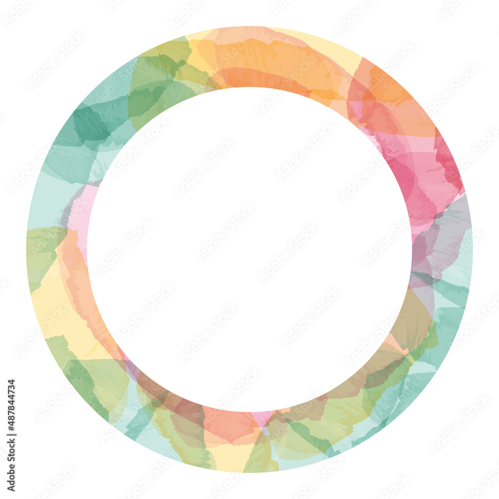 Fototapeta premium Polygonal circle. Pastel color. Geometric polygonal pattern. Isolated object on a white background.