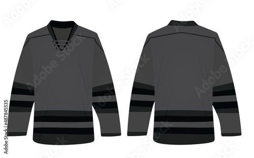 Grey stripe ice hockey shirt. vector illustration