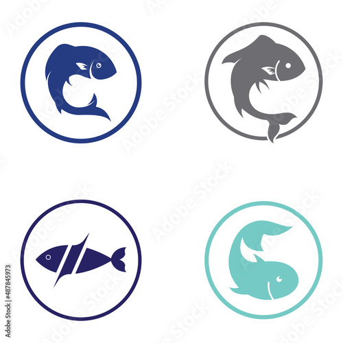 Fish logo, fish oil and seafood restaurant icon. With the concept of icon vector design illustration template