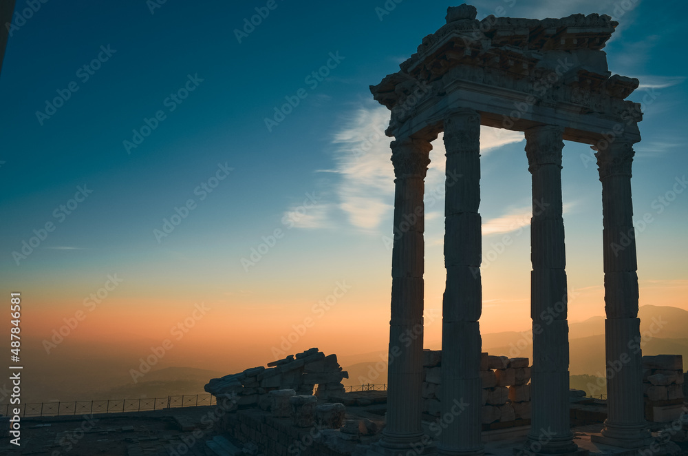 pergamon ancient city ruins columns temple