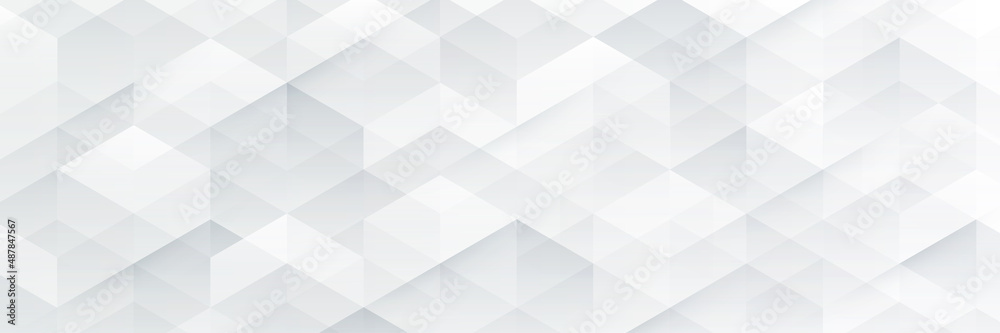 Abstract white geometric hexagon pattern background. Modern simple overlay geometric texture creative design. Suit for poster, flyer, presentation, website, booklet, brochure, banner