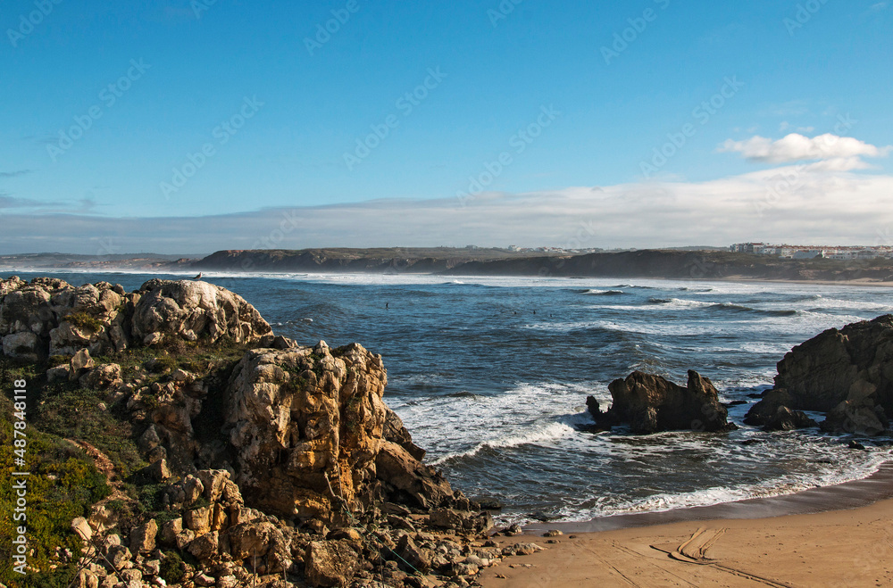 Image of the coast, view of the ocean in Portugal