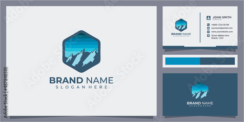 Mountain Logo Template, modern badge mountain logo design illustration