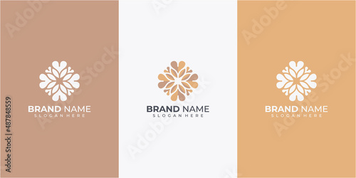 Modern love community logo design template