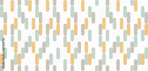 Abstract pastel vertical rounded lines pattern seamless on white background. Trendy simple cute style geometric shapes element. Minimal texture design. Suit for wrapping paper, wallpaper, printing