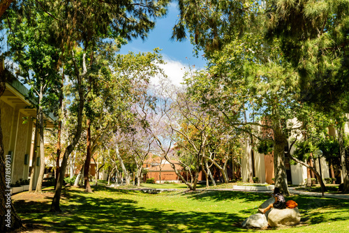 Sunny view of the campus of the University of Southern California photo