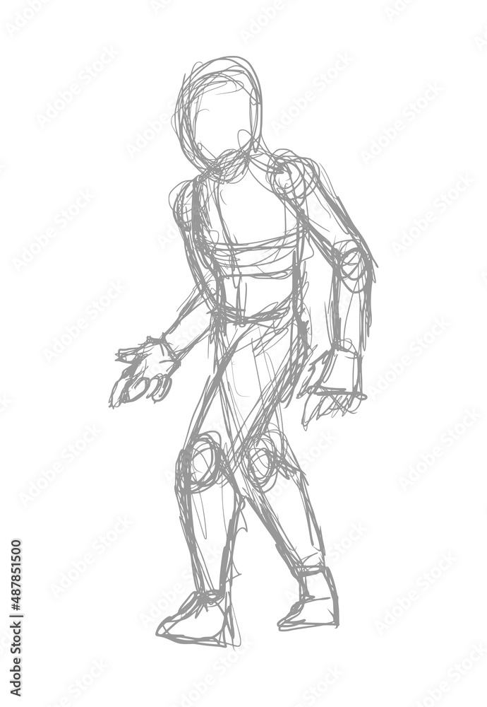 Man sketch body style draw