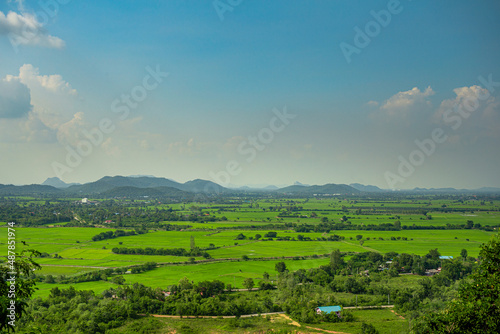 Rice Terrace Aerial Shot. Image of beautiful terrace rice field in Chiang Rai Thailand 