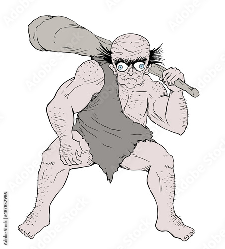 Prehistoric man illustration