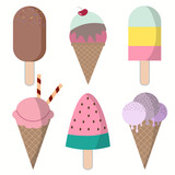 ice cream pastel. vector illustration