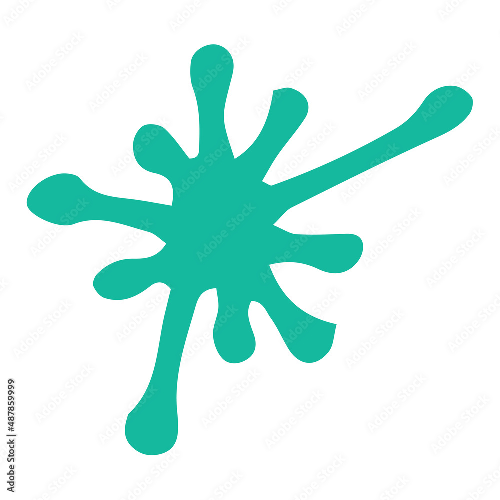 The microbe is a turquoise round shape icon. A drawing of bacteria with different lengths of straight tentacles at the two ends of a circle drawn by hand in the style of doodles on white for a medical The microbe is a turquoise round shape icon. A drawing of bacteria with different lengths of straight tentacles at the two ends of a circle drawn by hand in the style of doodles on white for a medical