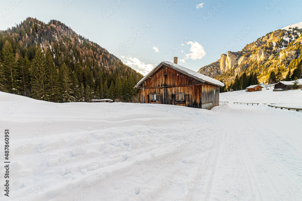 wooden chalet in the mountains