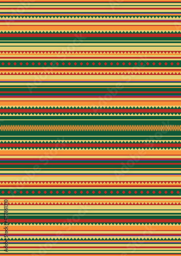 Mexican style seamless pattern. Vector serape design. Colorful stripes background. Ethnic boho fabric illustration. Western decor style.