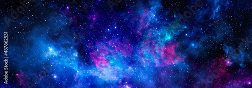 Fototapeta Naklejka Na Ścianę i Meble -  Cosmic background with bright nebula and shining stars