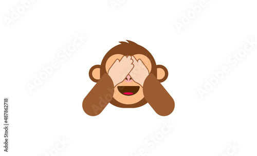 Photography See no evil monkey vector flat icon