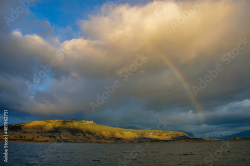 rainbow at Ultima Esperanza Sound, Patagonia, Chile