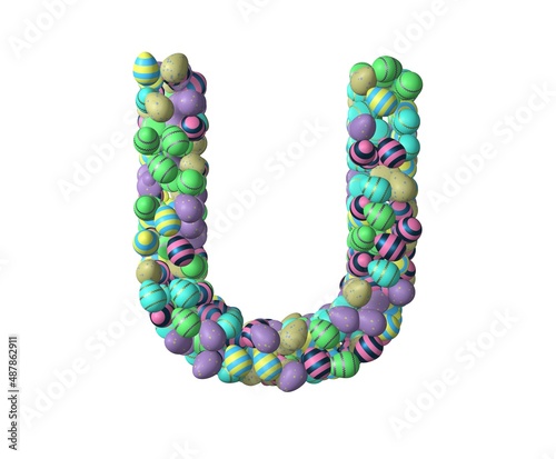 Easter Themed Font Letter U