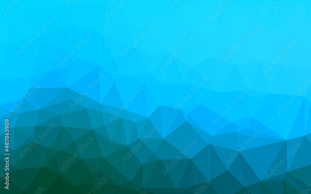 Light BLUE vector shining triangular template.