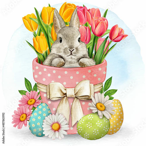 easter eggs and flowers