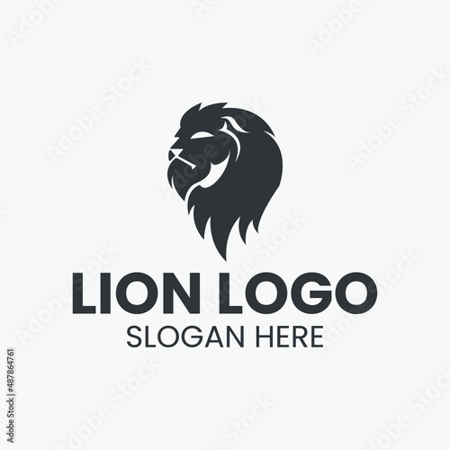 Lion Head Logo Vector Template Illustration Design.