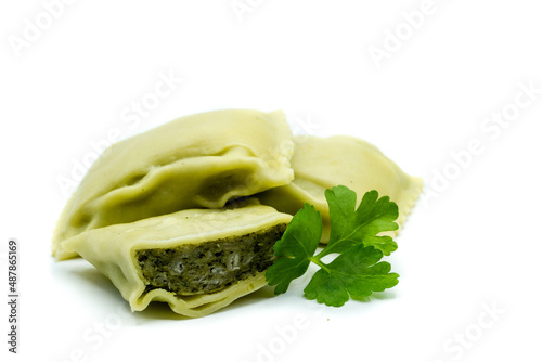 Maultaschen isolated on white background photo