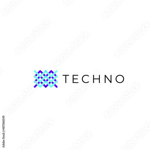 tech logo abstract flat modern