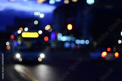 Blur view of night city