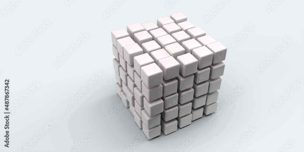 Background of cubes. Geometric structure. 3D visualization Background of cubes. Geometric structure. 3D visualization
