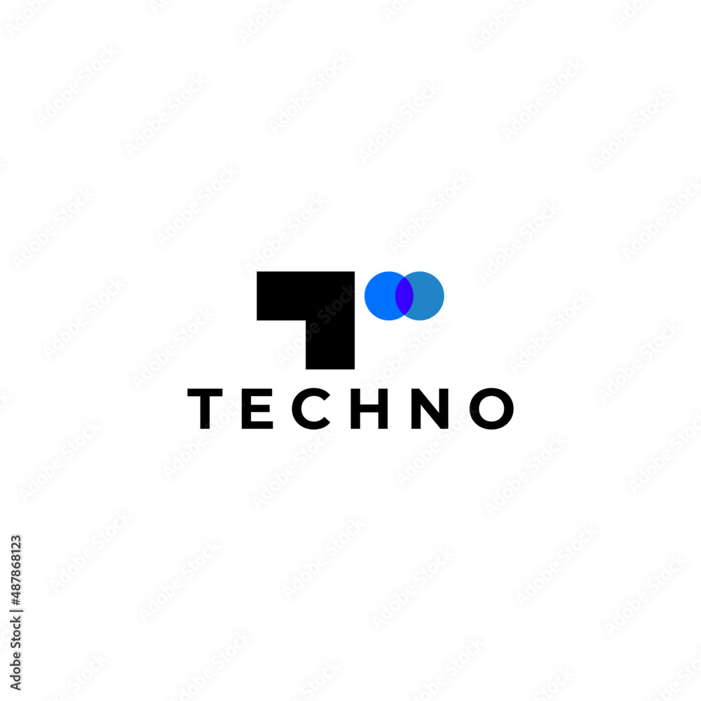 tech modern letter t simple flat tech modern letter t simple flat