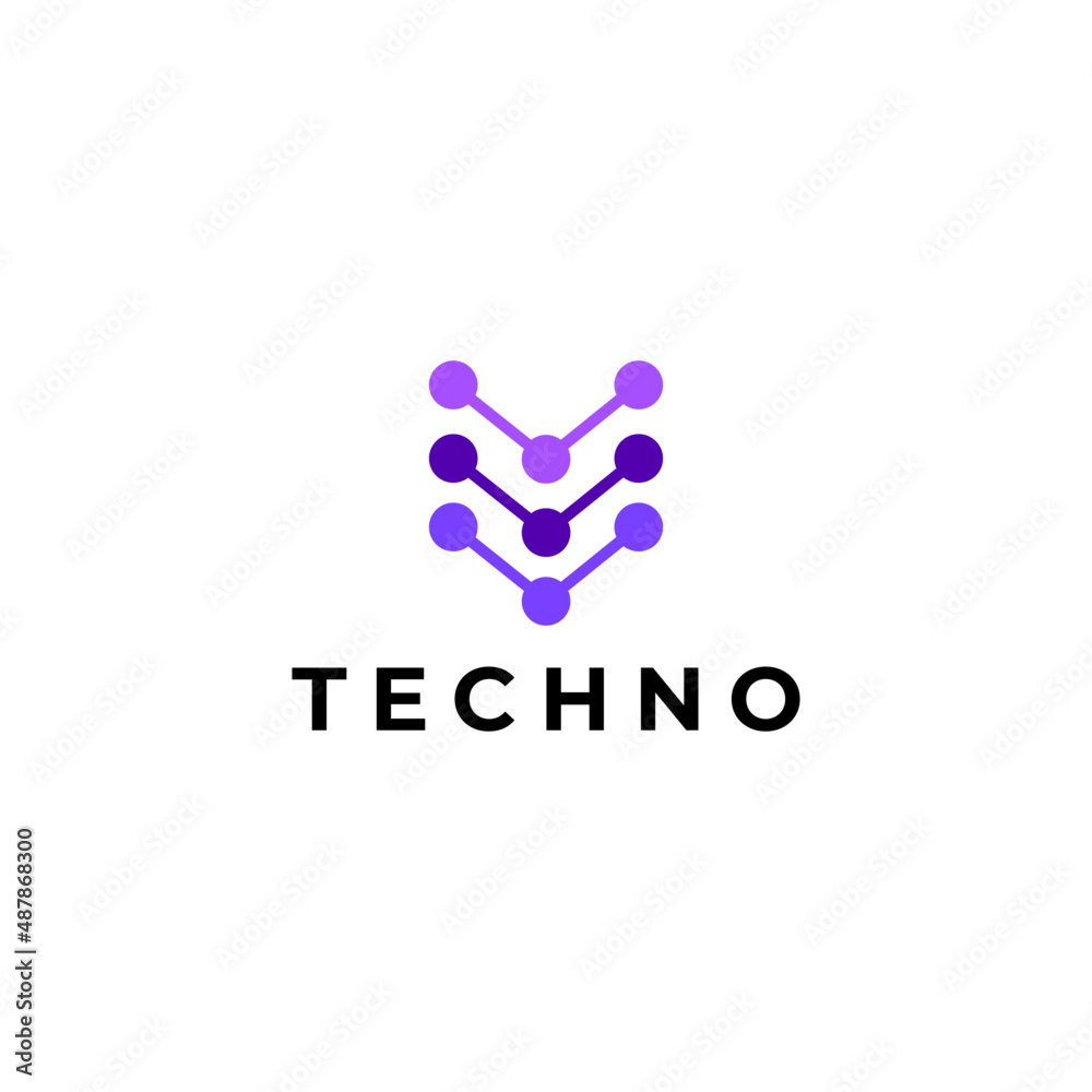 tech modern letter v simple flat tech modern letter v simple flat