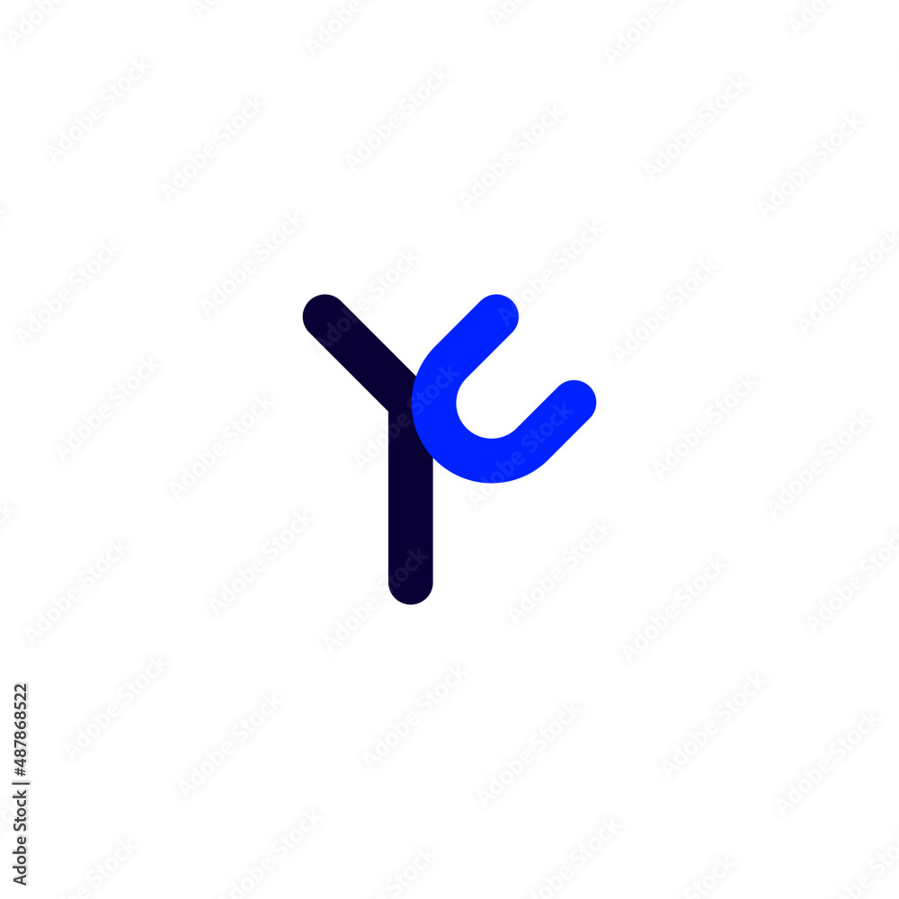 monogram y c logo simple flat monogram y c logo simple flat