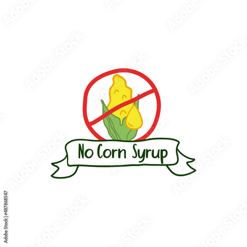 No corn syrup food label, healthy product sticker