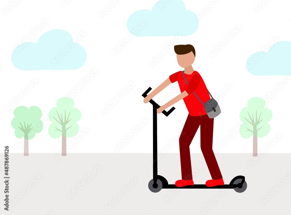 People on e-scooter, mobility, driving People on e-scooter, mobility, driving