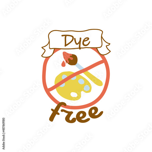 Dye free product emblem, zero ingredient sign