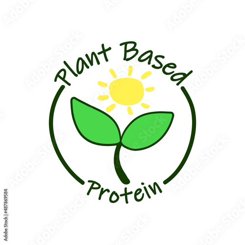 Plant based protein ingredient sticker icon