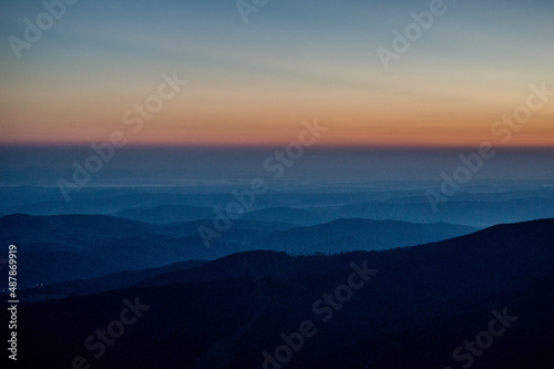 Fototapete sunrise over the mountains, Babia Hora, Orava, Slovakia, Europe