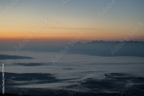 sunrise over the mountains  Babia Hora  Orava  Slovakia  Europe