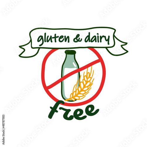 Gluten and dairy free product, sticker design