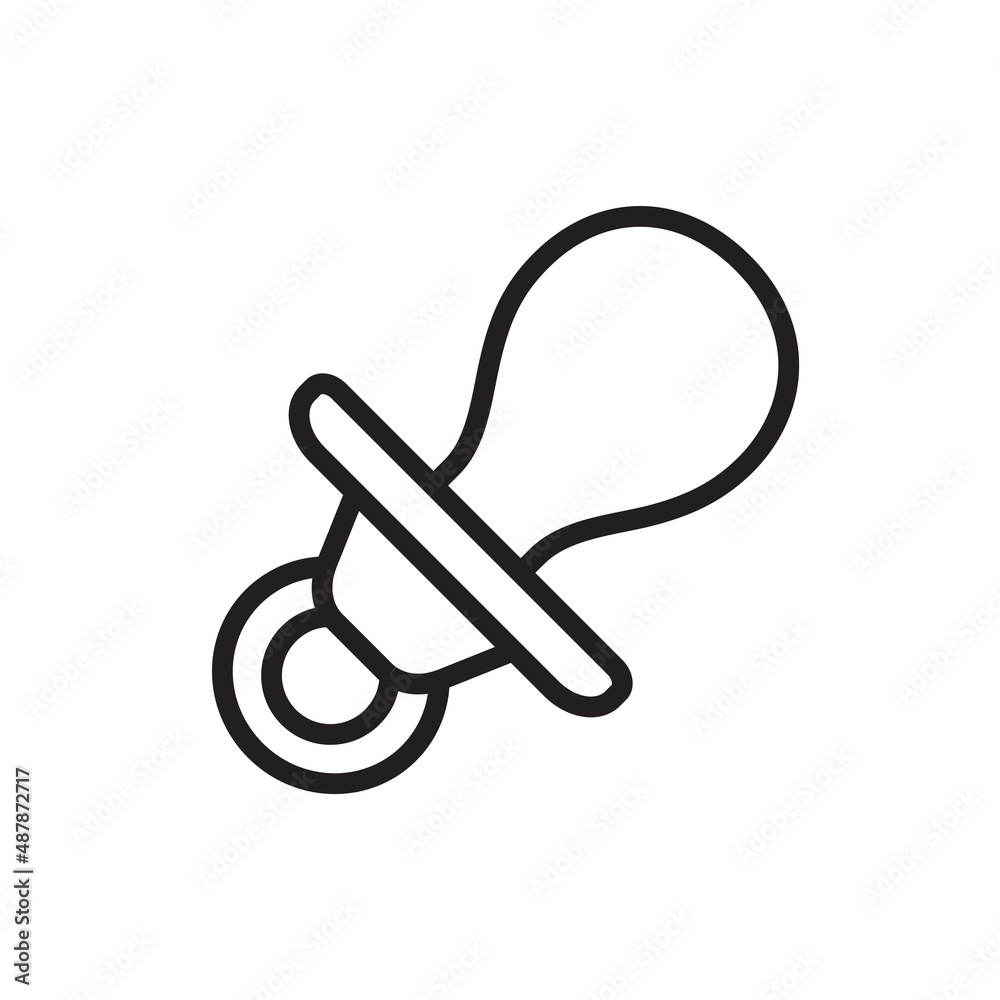 Vector linear icon with baby pacifier Vector linear icon with baby pacifier