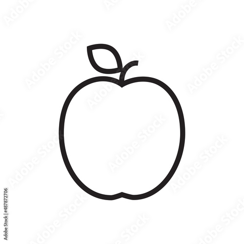 Vector linear icon with an apple
